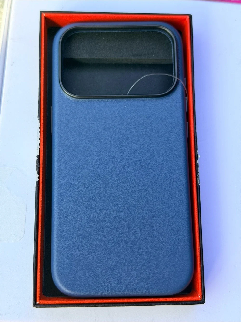 Iphone 17 Pro leather Navy Blue Protective Phone Case
